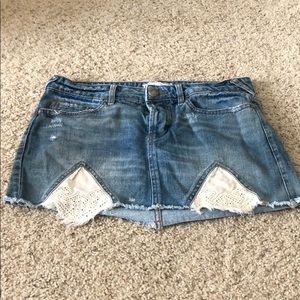 Free People Mini Jean Skirt